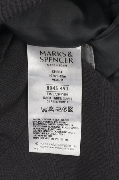 Mens UK Size 42 Marks and Spencer Regular Grey Suit Jacket