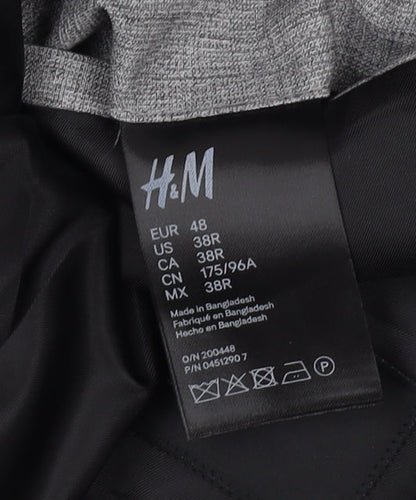 Mens UK Size 38 H&M Regular Grey Suit Jacket