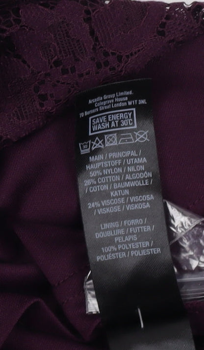 Dorothy Perkins Women's Purple Lace Dress UK 8