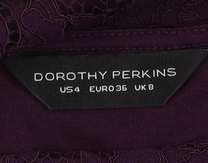 Dorothy Perkins Women's Purple Lace Dress UK 8