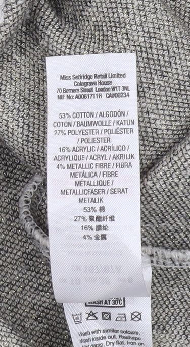 Womens UK Size 10 Miss Selfridge Grey Basic Jacket