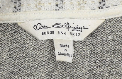 Womens UK Size 10 Miss Selfridge Grey Basic Jacket