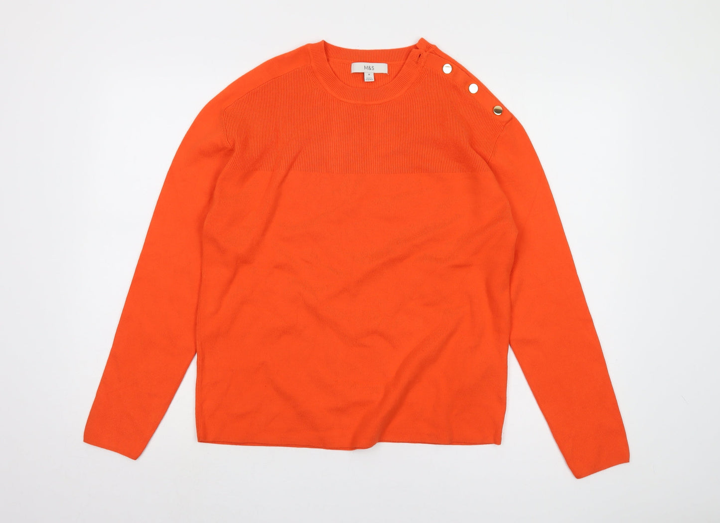 Womens UK Size M Marks and Spencer Orange Pullover Jumper
