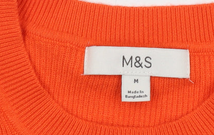 Womens UK Size M Marks and Spencer Orange Pullover Jumper
