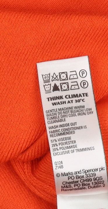 Womens UK Size M Marks and Spencer Orange Pullover Jumper