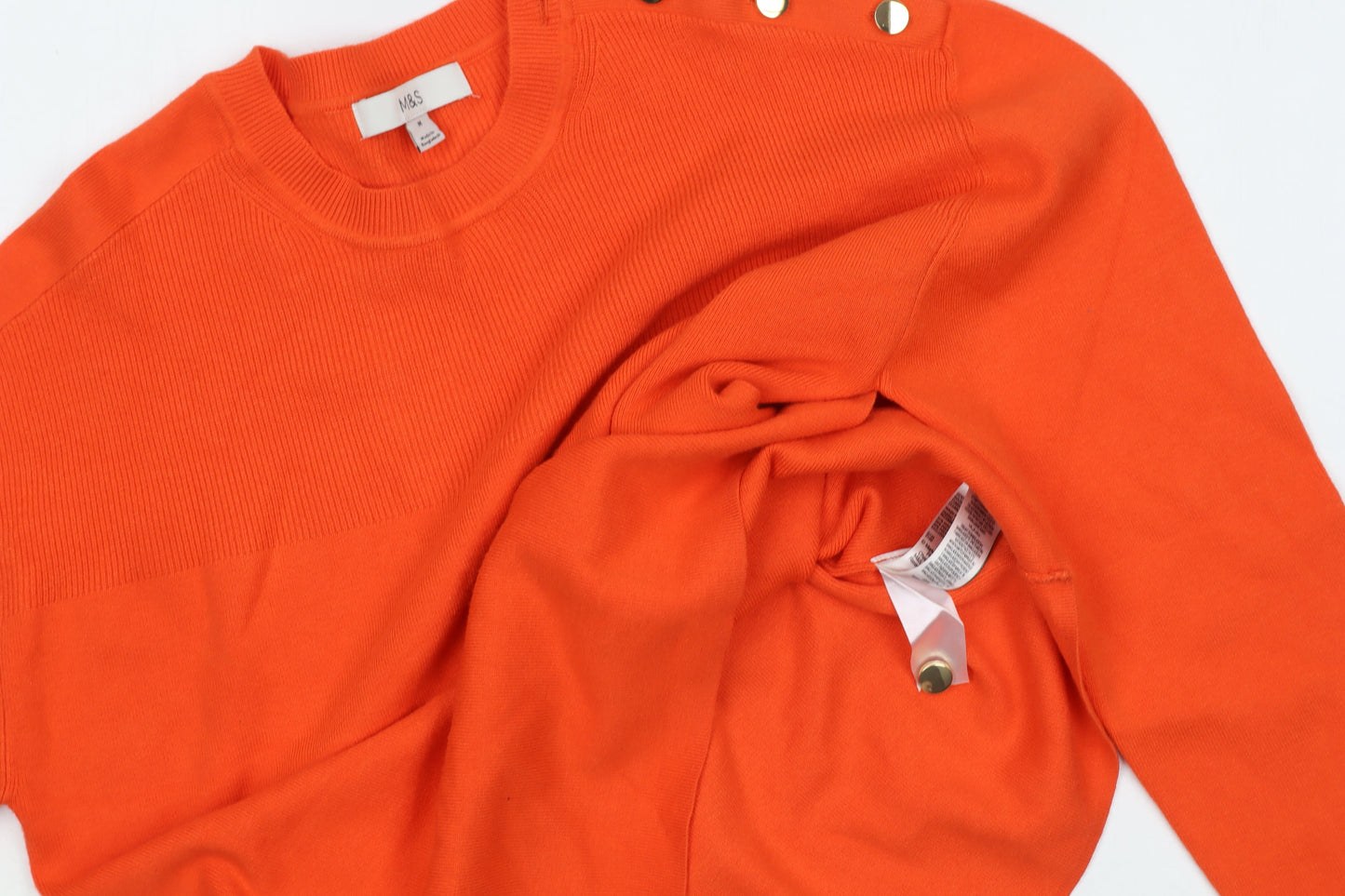 Womens UK Size M Marks and Spencer Orange Pullover Jumper