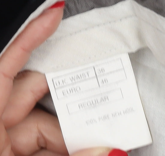 Principles Men's Black Wool Dress Trousers 36