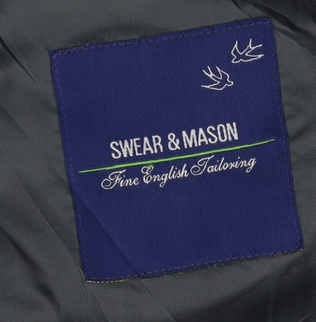 Swear & Mason Men's Grey Check Blazer, Size 38