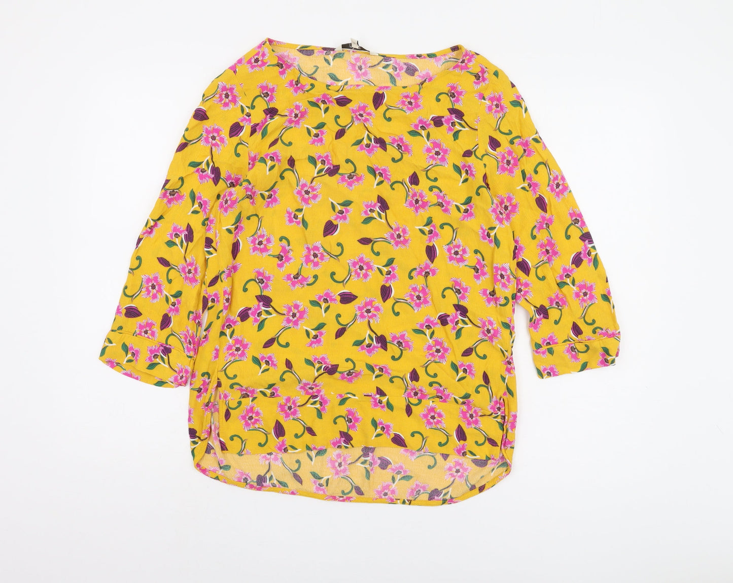 Womens UK Size 12 NEXT Yellow Basic Blouse