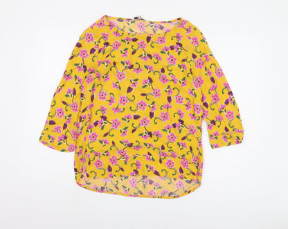 Womens UK Size 12 NEXT Yellow Basic Blouse
