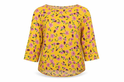 Womens UK Size 12 NEXT Yellow Basic Blouse