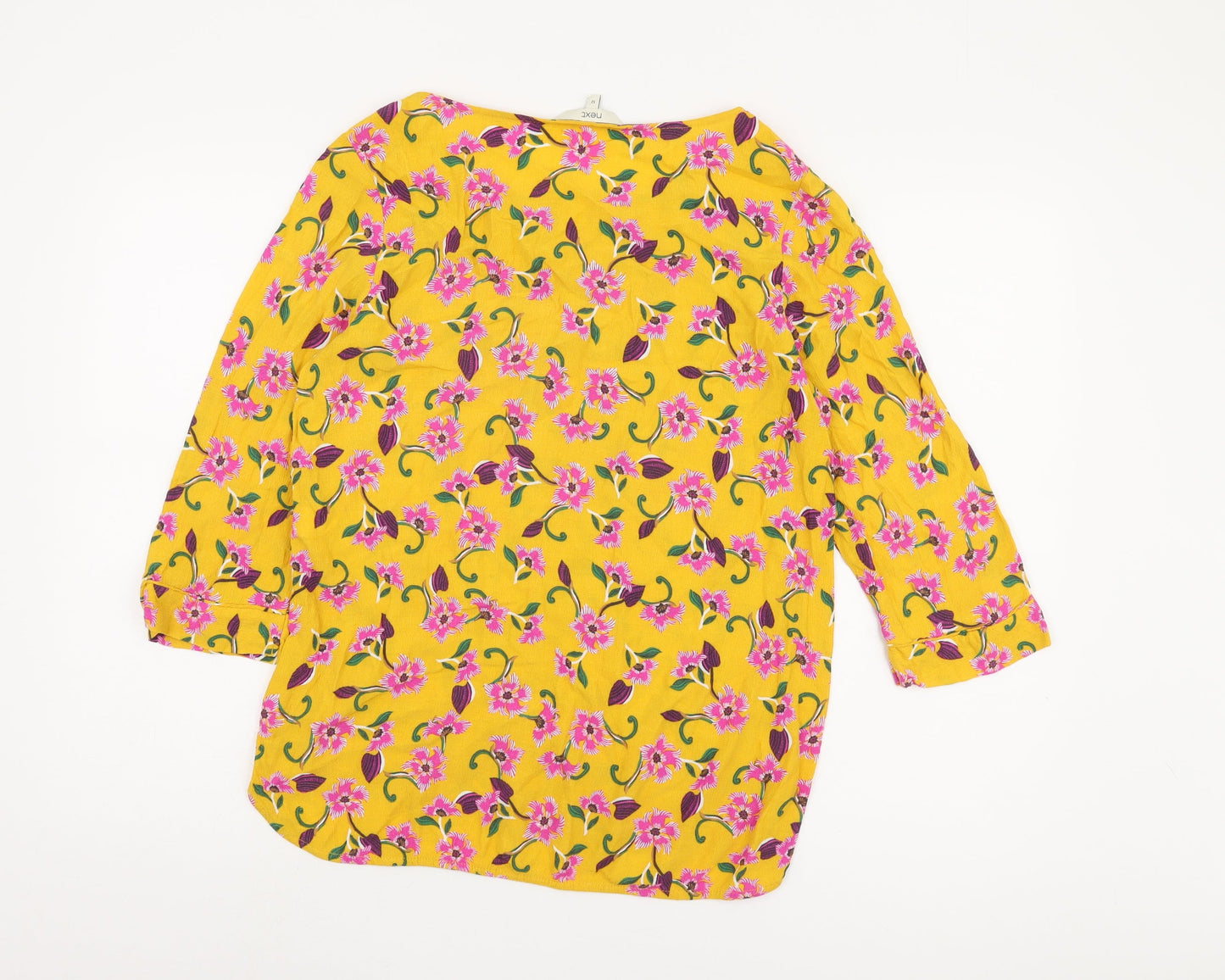 Womens UK Size 12 NEXT Yellow Basic Blouse