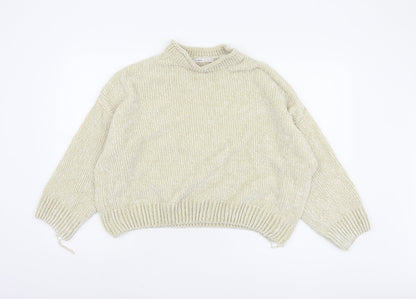 Womens UK Size 12 Pull&Bear Beige Pullover Jumper