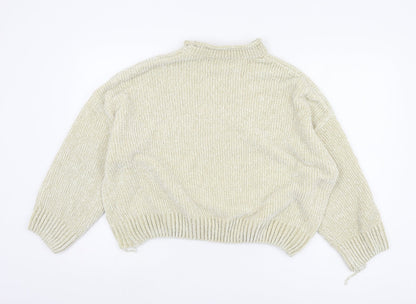 Womens UK Size 12 Pull&Bear Beige Pullover Jumper