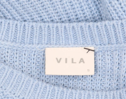 Womens UK Size S VILA Blue Pullover Jumper