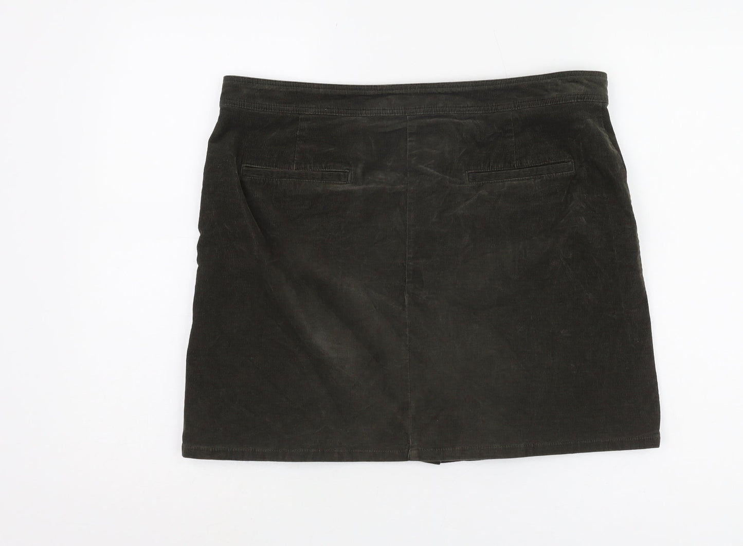 Marks and Spencer Women's Black Cotton Corduroy Skirt
