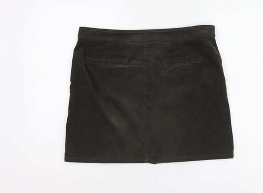 Marks and Spencer Women's Black Cotton Corduroy Skirt
