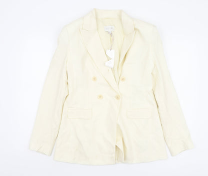 Marks and Spencer Ivory Blazer Women Size 10 Double-Breasted