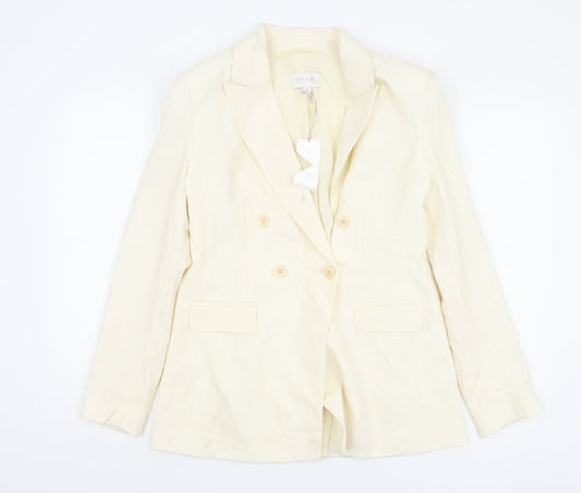 Marks and Spencer Ivory Blazer Women Size 10 Double-Breasted