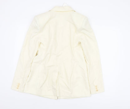 Marks and Spencer Ivory Blazer Women Size 10 Double-Breasted