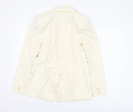 Marks and Spencer Ivory Blazer Women Size 10 Double-Breasted