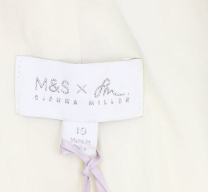 Marks and Spencer Ivory Blazer Women Size 10 Double-Breasted