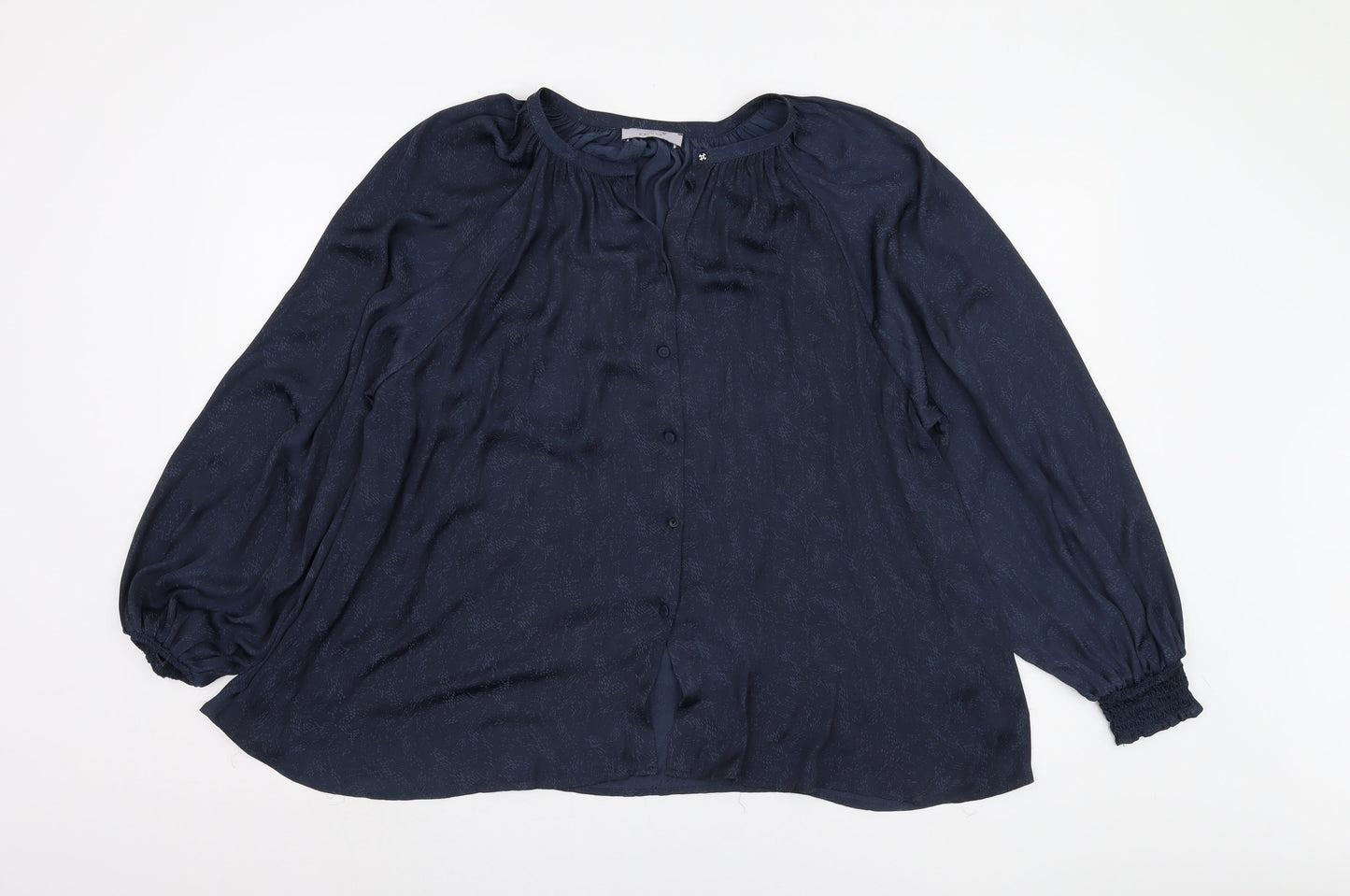 Womens UK Size 14 Marks and Spencer Blue Basic Blouse
