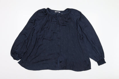 Womens UK Size 14 Marks and Spencer Blue Basic Blouse