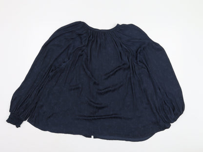 Womens UK Size 14 Marks and Spencer Blue Basic Blouse
