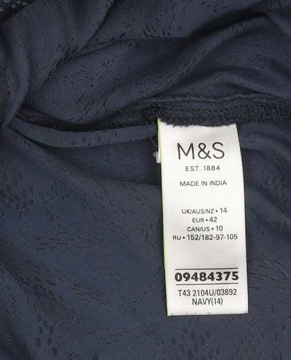 Womens UK Size 14 Marks and Spencer Blue Basic Blouse