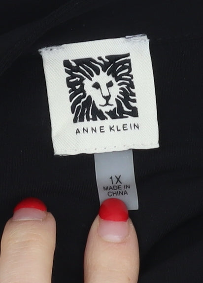 Anne Klein Women's Black Plus Blouse, Size 18