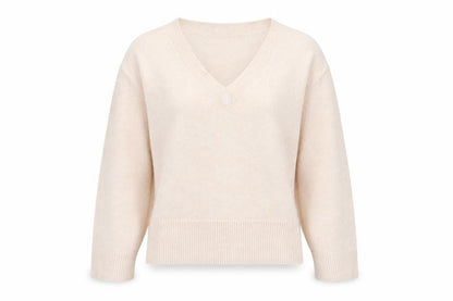 H&M Women Ivory V-Neck Pullover Jumper Size 12