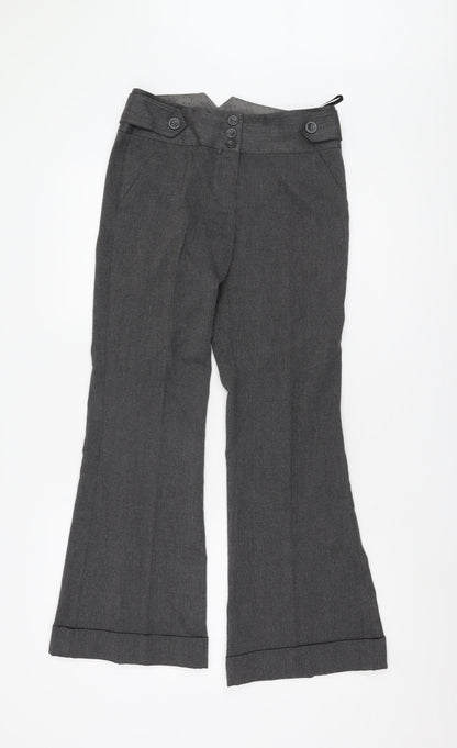 New Look Women's Grey Flared Trousers Size 6