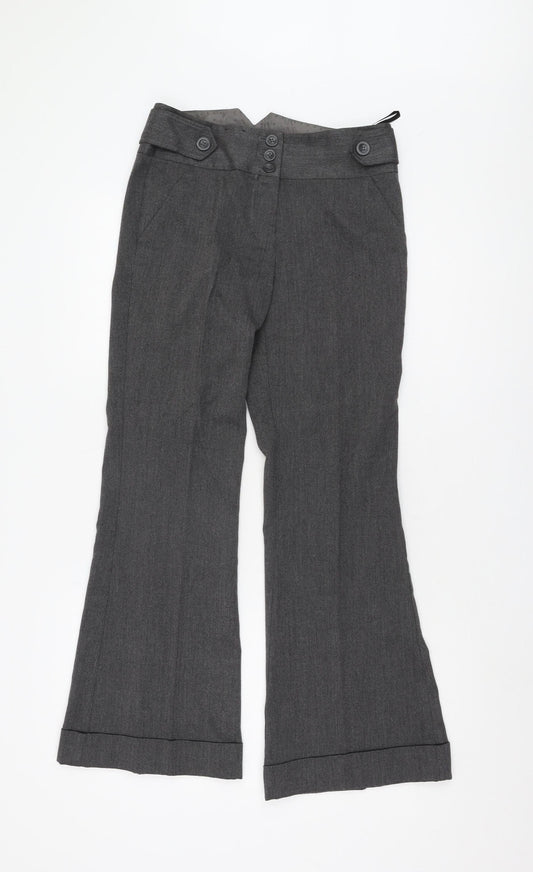 New Look Women's Grey Flared Trousers Size 6