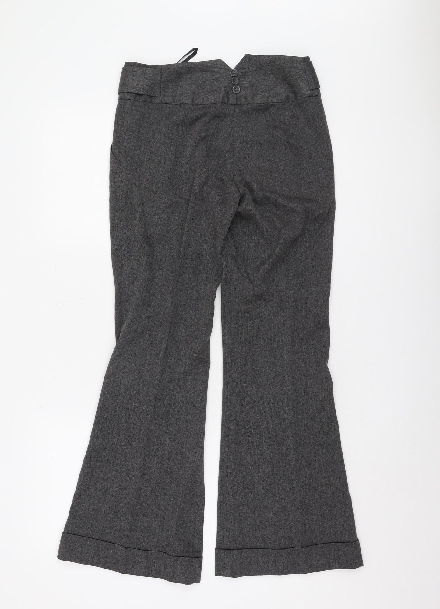 New Look Women's Grey Flared Trousers Size 6