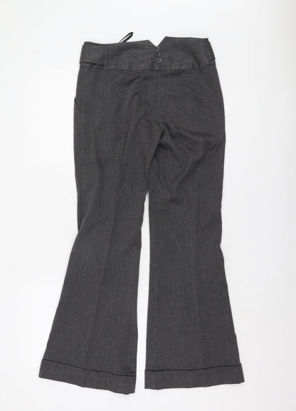 New Look Women's Grey Flared Trousers Size 6
