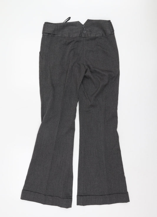 New Look Women's Grey Flared Trousers Size 6