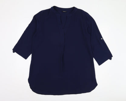 Womens UK Size 16 Roman Blue Basic Blouse