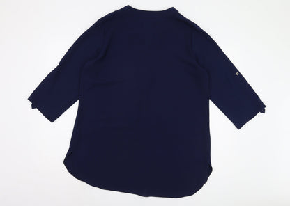 Womens UK Size 16 Roman Blue Basic Blouse