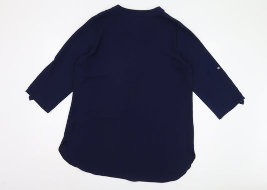 Womens UK Size 16 Roman Blue Basic Blouse