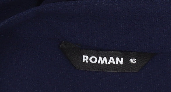 Womens UK Size 16 Roman Blue Basic Blouse