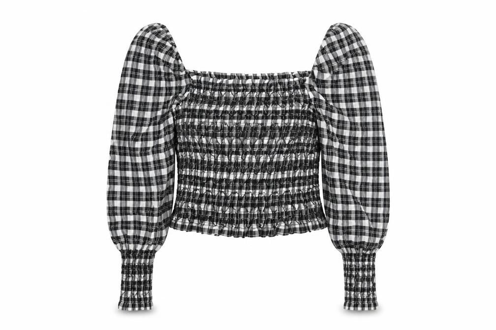 Womens UK Size M H&M Black Cropped Blouse