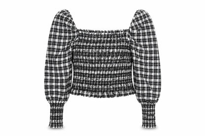 Womens UK Size M H&M Black Cropped Blouse