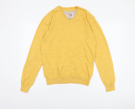 Sandstone Men's Yellow V-Neck Pullover Jumper S