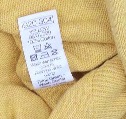 Sandstone Men's Yellow V-Neck Pullover Jumper S