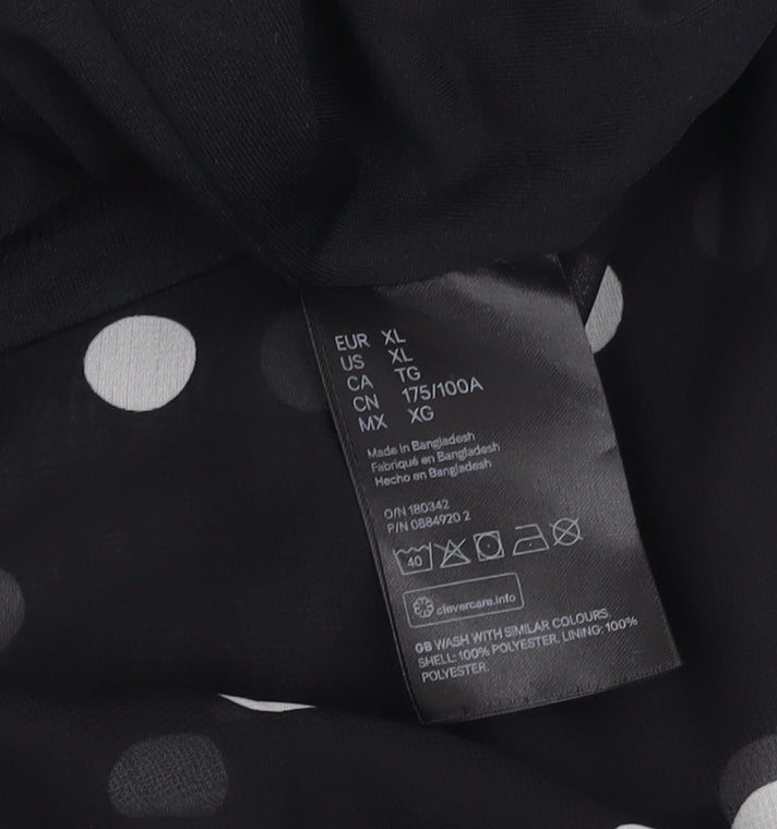 H&M Women's Black Polka Dot Skirt, XL