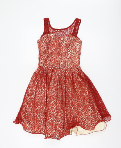 Chi Chi London Women's Red A-Line Party Dress, Size 8