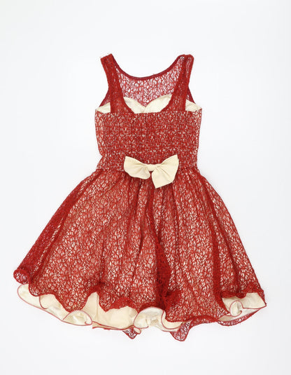 Chi Chi London Women's Red A-Line Party Dress, Size 8