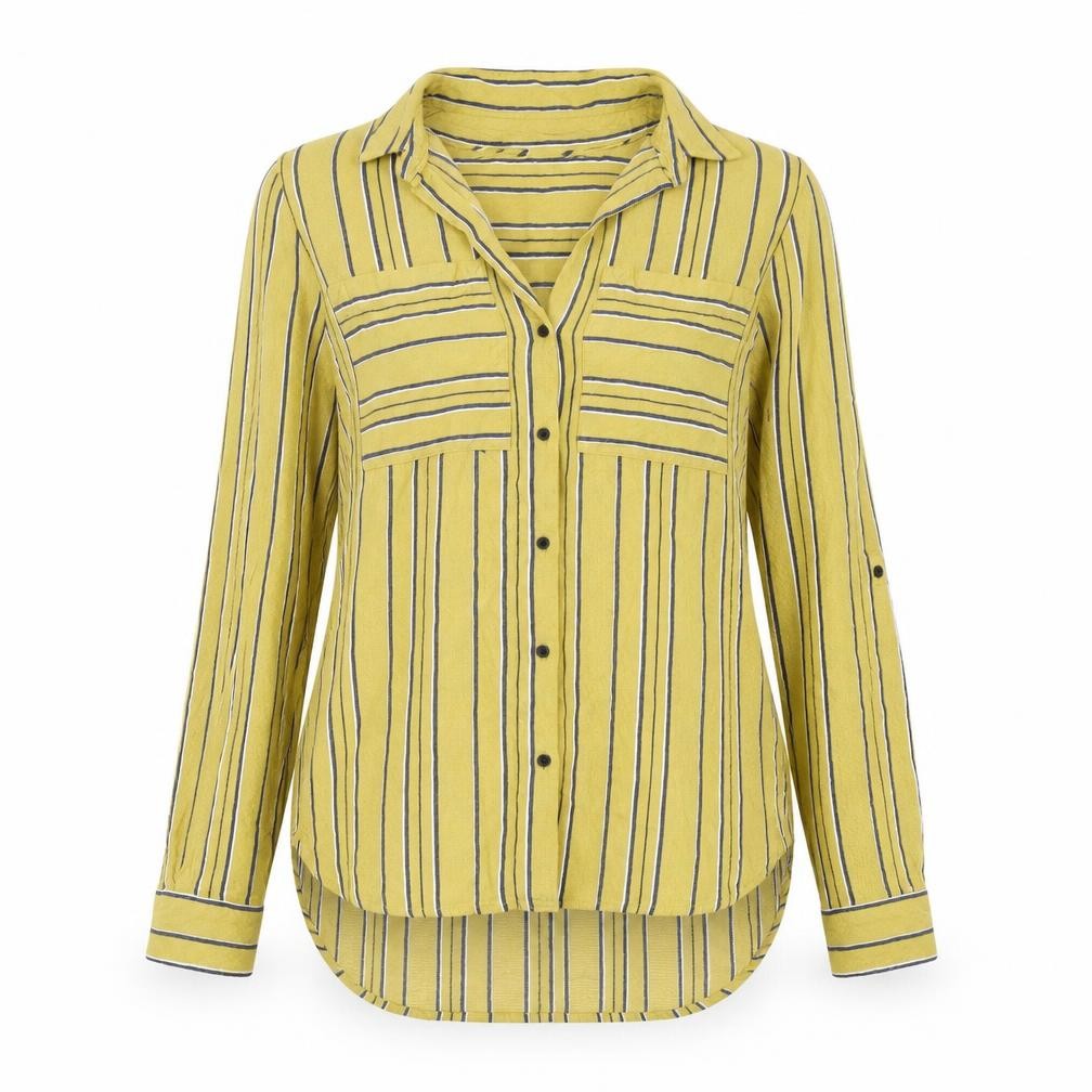 Womens UK Size 10 NEXT Yellow Basic Button-Up