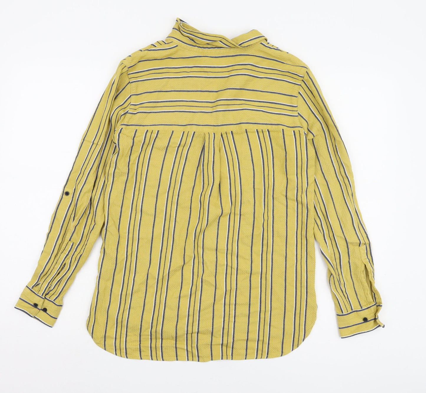 Womens UK Size 10 NEXT Yellow Basic Button-Up